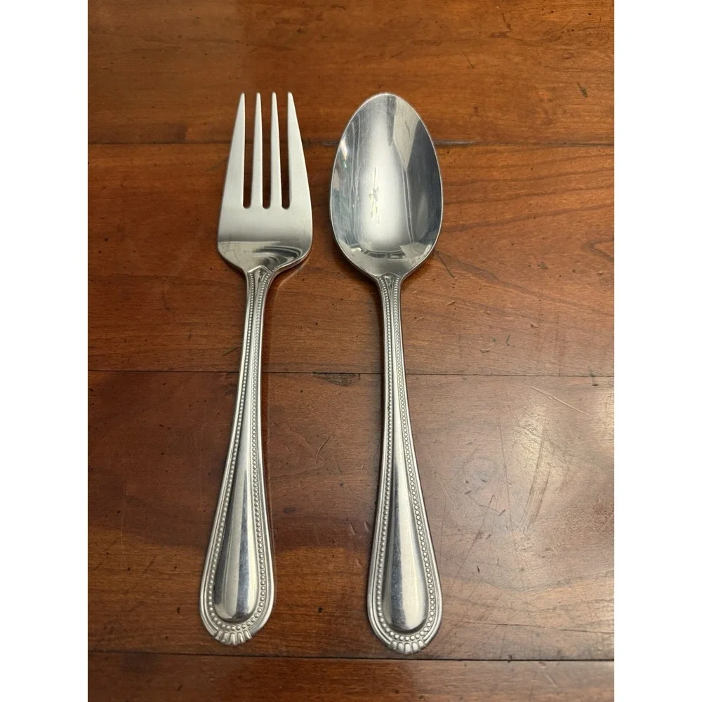 Oneida Countess Beaded Serving Set Spoon And Fork 9